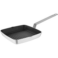 Vogue Aluminium Square Non - Stick Teflon Ribbed Skillet Pan 24cm