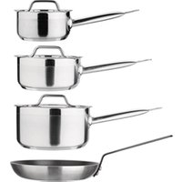 Nisbets Essentials Cook Like A Pro Stainless Steel & Aluminium 4 - Piece Saucepan & Frying Pan Set