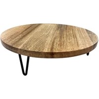 Olympia Round Display Stand Mango Wood with Metal Legs 300x80mm