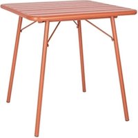 Bolero Amalfi Slatted Square Steel Folding Table Terracotta 700mm