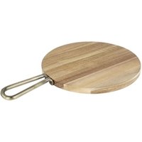 Olympia Round Paddle Board Acacia Wood Metal Handle 458x305mm