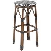 Bolero Parisian Style PE Rattan Bar Stools Black Dot Mix (2 Pack)