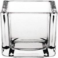 Olympia Glass Tealight Holder Square Clear (6 Pack)