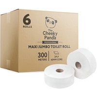 Cheeky Panda Pro 2-Ply Bamboo Maxi Jumbo Toilet Roll 300m (Pack 6)