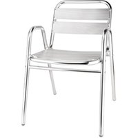 Bolero Aluminium Stacking Chairs Arched Arms (4 Pack)