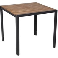 Bolero Square Steel and Acacia Table 800mm