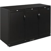 Polar G-Series 900mm Triple Solid Door Back Bar Cooler in Black 330Ltr