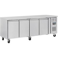 Polar U-Series Slimline Four Door Counter Fridge 449Ltr