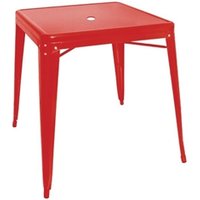 Bolero Bistro Square Steel Table Red 668mm (Single)