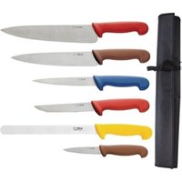 Hygiplas Colour Coded 6 - Piece Chef Knife Set with Wallet