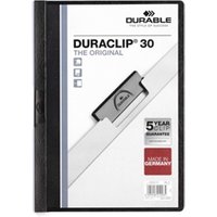 Durable DURACLIP 30 Sheet Document Metal Clip File 25 Pack A4 Black