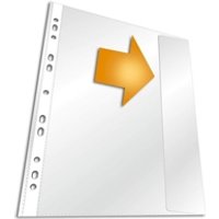Durable BUSINESS Punched Pockets Sleeve with Flap 50 Pack A4 Clear