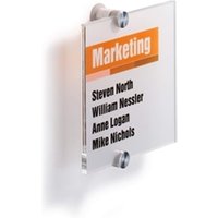 Durable CRYSTAL Frameless Sign Holder Wall Mounted - 148x148mm