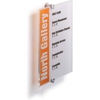Durable CRYSTAL Frameless Sign Holder Wall Mounted - A4 Clear