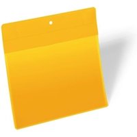 Durable Neodym Magnetic Label Holder Pockets - 10 Pack - A5 Yellow