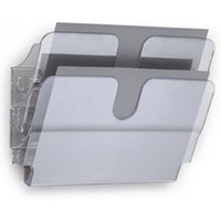Durable Flexiplus 2 Wall Mounted Literature Tray - A4 Landscape - Clear, Clear