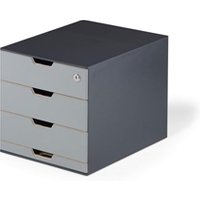 Durable COFFEE POINT Modular Lockable Storage Box 4 Drawer - Grey