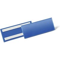 Durable Adhesive Ticket Holder Pockets - 50 Pack - 210 x 74mm - Blue