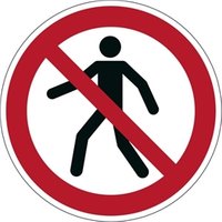 Durable Adhesive ISO 'Pedestrians Prohibited' Sign Floor Sticker 43cm