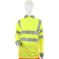 Beeswift Ladies High Visibility Long Sleeve Polo Shirt Saturn Yellow