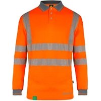 Beeswift Envirowear High Visibility Long Sleeve Polo Shirt Orange 3XL