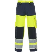 Hydrowear Idstein High Visibility Glow In Dark Trouser Yellow Navy 36
