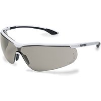 uvex Sportstyle Safety Glasses, Anti-Scratch, Anti-Fog Coating, Grey, White Polycarbonate Lens, Plastic