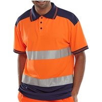 Beeswift Polo Shirt Two Tone Orange Navy 3XL CPKSTTENORXXXL Unisex