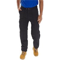 Beeswift Poly Cotton Work Trousers Black 40S PCTHWBL40S