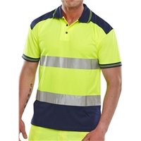 Beeswift Polo Shirt Two Tone Saturn Yellow Navy 3XL CPKSTTENSYXXXL