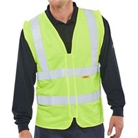 Beeswift Fire Retardant Hi-Vis Waistcoat Saturn Yellow 3XL CFRWCSYXXXL