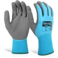 Beeswift Glovezilla LatexFC Water Resistant Gloves Pack of 10 Blue 2XL