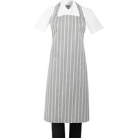 Whites Butchers Stripe Bib Apron Grey/White