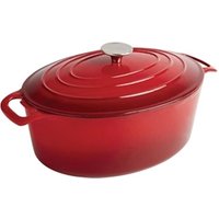 Vogue Red Oval Casserole Dish 5Ltr