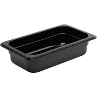 Vogue Polycarbonate 1/4 Gastronorm Container 65mm Black
