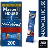 Maxwell House Mild Instant Coffee Box of 200 Sticks - PACK 4 NWT5708P