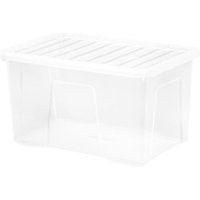Wham Crystal Clear Storage Box with Lid 60L - Set of 3, Clear