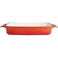 Vogue Orange Rectangular Cast Iron Dish 2.8Ltr