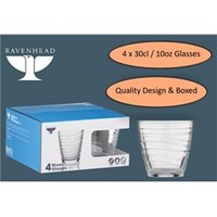 Ravenhead Essentials Set of 4 x 30cl10oz, Swirl Mixer Glasses Gift
