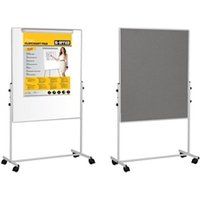 Bi-Office Mobile Duo Easel Grey Felt and Magnetic Surface 70x120cm