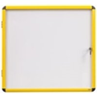 Bi-Office Ultrabrite Magnetic Display Case Acrylic Yellow Aluminium