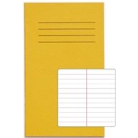 Rhino 48 Page 7mm Lined Centre Margin Exercise Book Yellow A6+ 100 Pack