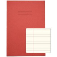 A4 Tinted Exercise Book Cream Pages 8mm+ Margin 48 Page Pack of 10 Red
