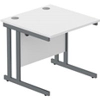 Core Double Upright Rectangular Desk 800x800 White Graphite