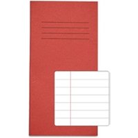 Rhino 8 x 4 Exercise Book 32 Page Ruled 12mm Feint Lines F12 Red (Pack