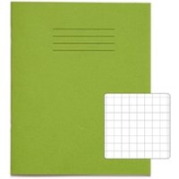 RHINO 8 x 6.5 Exercise Book 32 Page 10mm Squared Light Green (Pk 100)