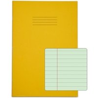 RHINO Special Ex Book A4 48 page Yellow with Tinted Green Paper F8M (Pack of 10) - Exercise Books - Tinted Paper Notebooks