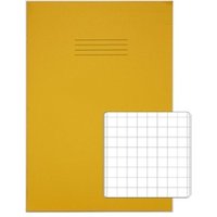 Rhino A4 Exercise Book 80 Page 10mm Squares S10 Yellow (Pack 50) - VEX
