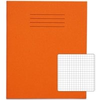 Rhino 8 x 6.5 Exercise Book 48 Page Ruled 5mm Squares S5 Orange Pack of 100 (VEX342-312-2)