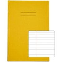 Rhino A4 Exercise Book 32 Page Feint Ruled 8mm With Margin Yellow (Pac